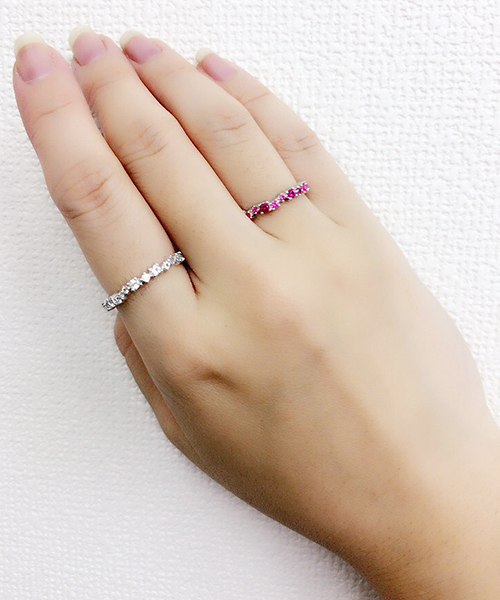 KU-CROISSANT（クークロワッサン）の「【CHOKAS】SV925 天然石リング（リング・レディース・ホワイト/ピンク/ブルー/クリア/ブラック・#14/#9/#11/#17/#13）」の6枚目の写真