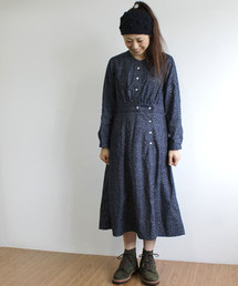 BEAMS BOY | □BEAMS BOY / キャリコ Vネックワンピース(ワンピース)