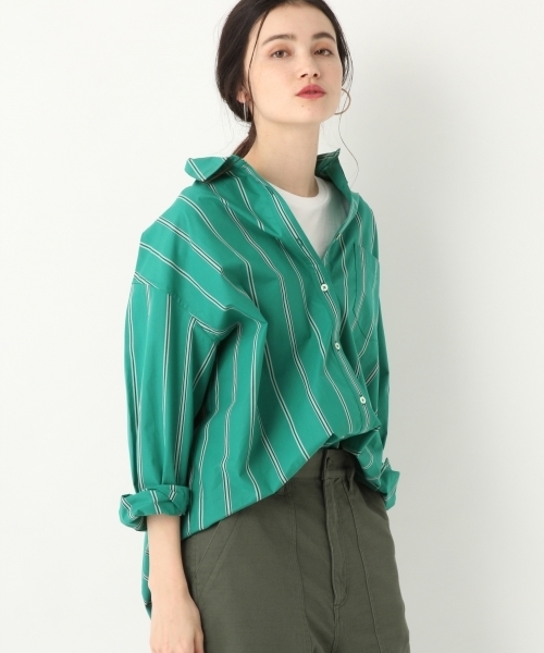 A part by（アパートバイ）の「C/オーバーサイズシャツLS 782700（シャツ/ブラウス・レディース・ホワイト/グリーン系その他/ブルー系その他/イエロー系その他・FREE）」の2枚目の写真