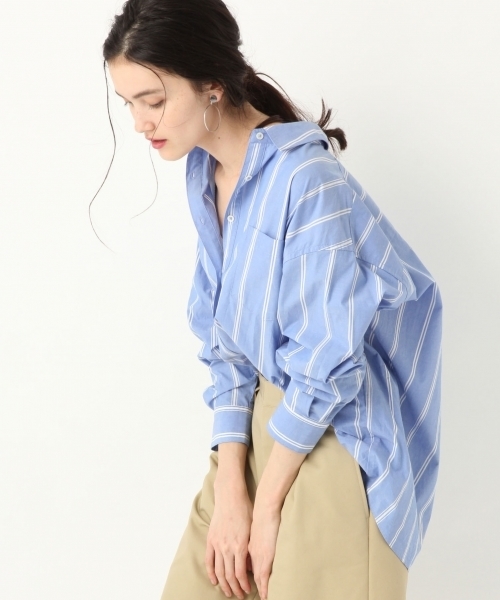 A part by（アパートバイ）の「C/オーバーサイズシャツLS 782700（シャツ/ブラウス・レディース・ホワイト/グリーン系その他/ブルー系その他/イエロー系その他・FREE）」の3枚目の写真