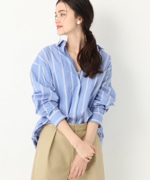 A part by（アパートバイ）の「C/オーバーサイズシャツLS 782700（シャツ/ブラウス・レディース・ホワイト/グリーン系その他/ブルー系その他/イエロー系その他・FREE）」の11枚目の写真