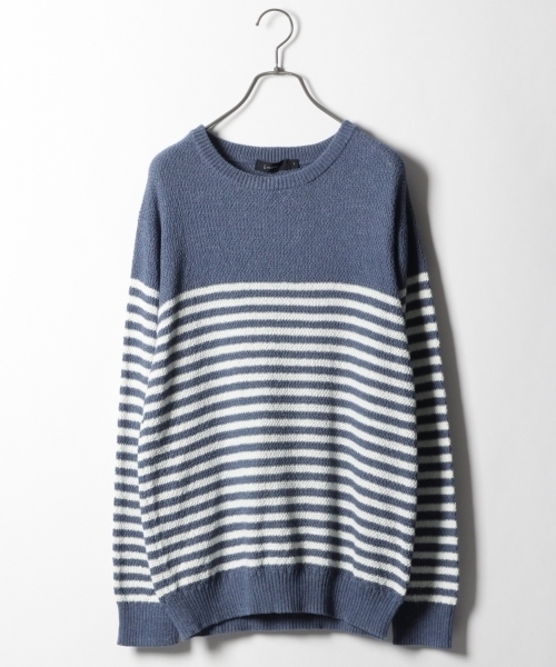 RAGEBLUE(レイジブルー)の「インディゴルックニットクルー/789009(ニット/セーター・メンズ・ライトブルー/ブルー系その他/ブルー/ネイビー・LARGE/MEDIUM/SMALL)」の4枚目の写真