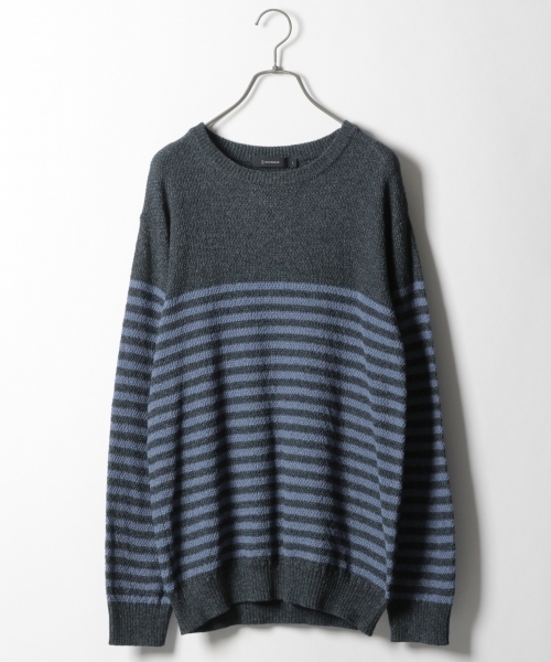 RAGEBLUE(レイジブルー)の「インディゴルックニットクルー/789009(ニット/セーター・メンズ・ライトブルー/ブルー系その他/ブルー/ネイビー・LARGE/MEDIUM/SMALL)」の1枚目の写真