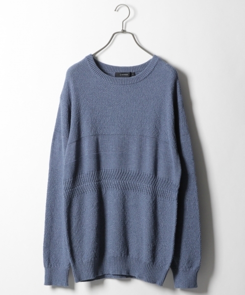 RAGEBLUE(レイジブルー)の「インディゴルックニットクルー/789009(ニット/セーター・メンズ・ライトブルー/ブルー系その他/ブルー/ネイビー・LARGE/MEDIUM/SMALL)」の2枚目の写真