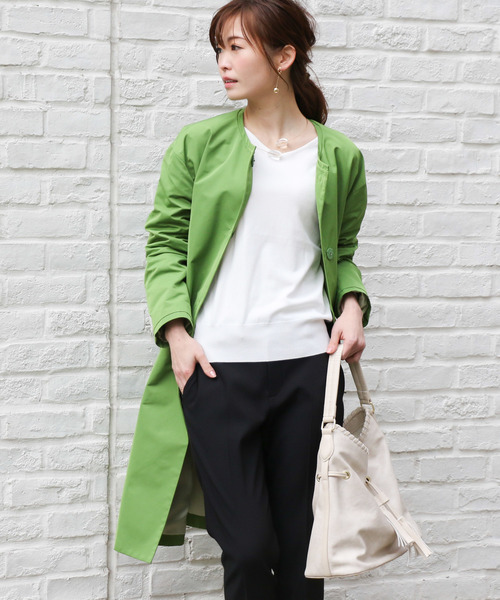 un dix cors（アンディコール）の「レーヨンVネックニット（ニット/セーター・レディース・ホワイト/ラベンダー/イエロー/ネイビー・ﾌﾘ-）」の9枚目の写真