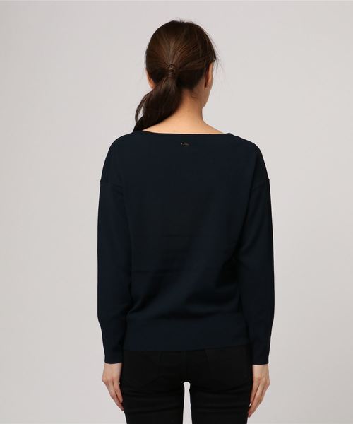 un dix cors（アンディコール）の「レーヨンVネックニット（ニット/セーター・レディース・ホワイト/ラベンダー/イエロー/ネイビー・ﾌﾘ-）」の6枚目の写真