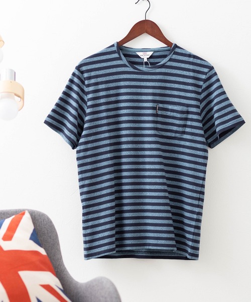 Ben Sherman(ベンシャーマン)の「ストライプTシャツ(Tシャツ/カットソー・メンズ・オレンジ/ダークネイビー・LARGE/X-SMALL/SMALL/MEDIUM)」の2枚目の写真