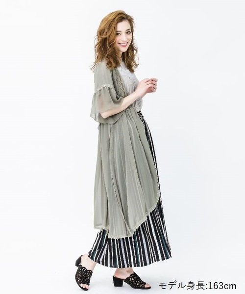 axes femme(アクシーズファム)の「バックレースデザインガウン(カーディガン/ボレロ・レディース・ブラック/カーキ/キナリ・MEDIUM)」の3枚目の写真