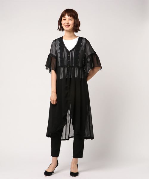 axes femme(アクシーズファム)の「バックレースデザインガウン(カーディガン/ボレロ・レディース・ブラック/カーキ/キナリ・MEDIUM)」の8枚目の写真