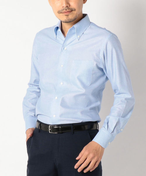 Ships シップス の Sd Monti社製生地 カラミ イタリアンボタンダウンシャツ ライトブルー シャツ ブラウス Wear
