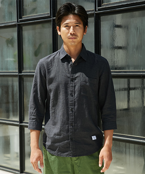 ブラックバイマウジーBLACK BY MOUSSY 七分袖 素敵ロングマキシ丈Ｖネックフレアワンピース