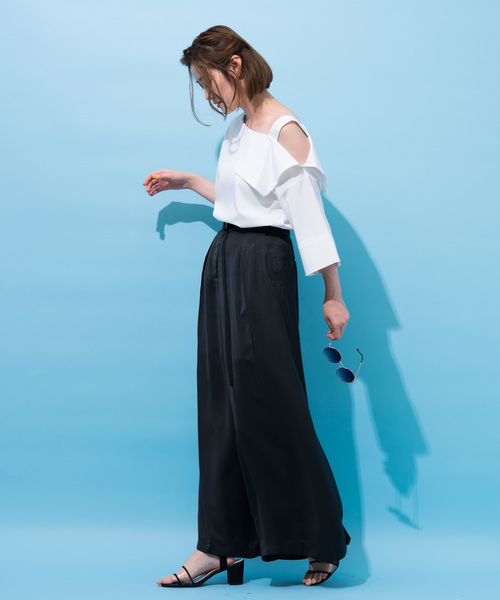 Aunt Marie's（アントマリーズ）の「AUNT MARIE'S ワンショルダーブラウス（シャツ/ブラウス・レディース・ブラック/ネイビー/アイボリー/グレー/ピンク/ナチュラル・FREE）」の15枚目の写真