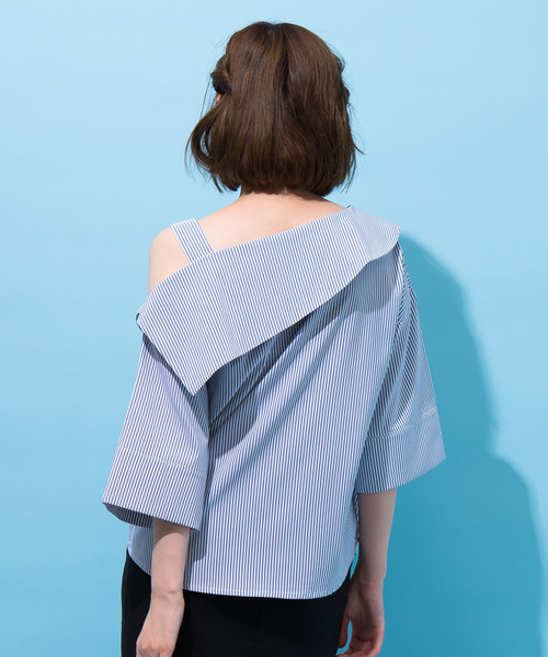 Aunt Marie's（アントマリーズ）の「AUNT MARIE'S ワンショルダーブラウス（シャツ/ブラウス・レディース・ブラック/ネイビー/アイボリー/グレー/ピンク/ナチュラル・FREE）」の21枚目の写真