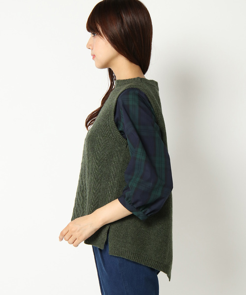 LBC（エルビーシー）の「7Gウールバックシャンベスト（ベスト・レディース・グレー/オリーブ/ネイビー/ライトグレー・M/L）」の5枚目の写真