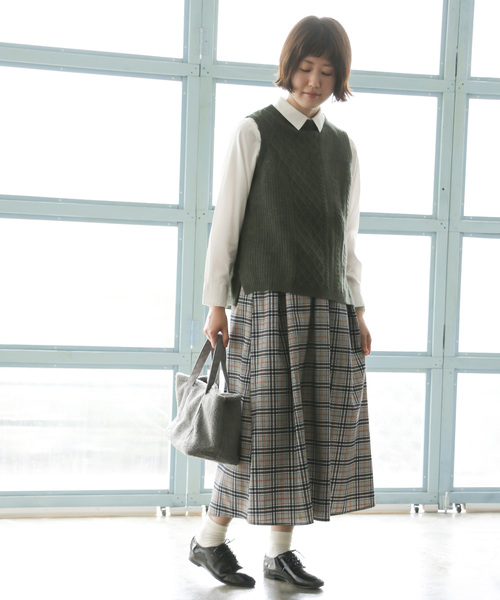 LBC（エルビーシー）の「7Gウールバックシャンベスト（ベスト・レディース・グレー/オリーブ/ネイビー/ライトグレー・M/L）」の12枚目の写真