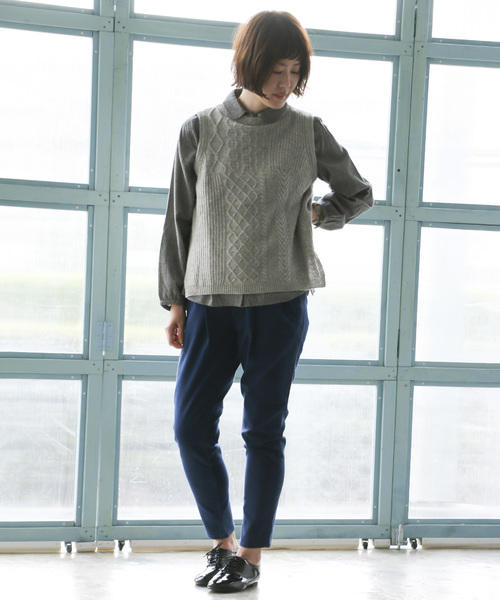 LBC（エルビーシー）の「7Gウールバックシャンベスト（ベスト・レディース・グレー/オリーブ/ネイビー/ライトグレー・M/L）」の14枚目の写真