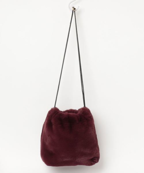 JOURNAL STANDARD relume（ジャーナルスタンダード　レリューム）の「RELUME ファー巾着バッグ（ショルダーバッグ・レディース・チャコールグレー/パープル/アイボリー・FREE）」の8枚目の写真