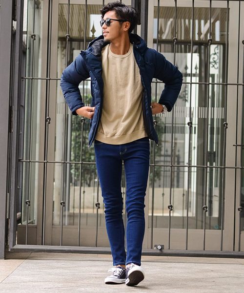 Vicci(ビッチ)の「『vicci/ヴィッチ』フード付き防風加工ストレッチ中綿ブルゾン(ダウンジャケット/コート・メンズ・ブラック/ネイビー/カーキ/チャコール/ベージュ・M/L/XL)」の8枚目の写真