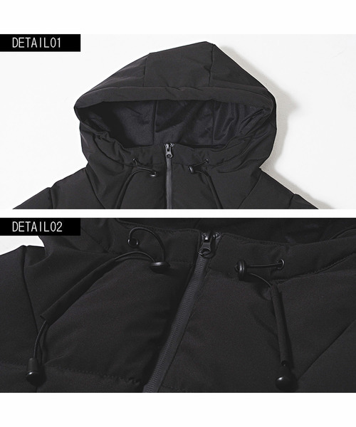 Vicci(ビッチ)の「『vicci/ヴィッチ』フード付き防風加工ストレッチ中綿ブルゾン(ダウンジャケット/コート・メンズ・ブラック/ネイビー/カーキ/チャコール/ベージュ・M/L/XL)」の10枚目の写真