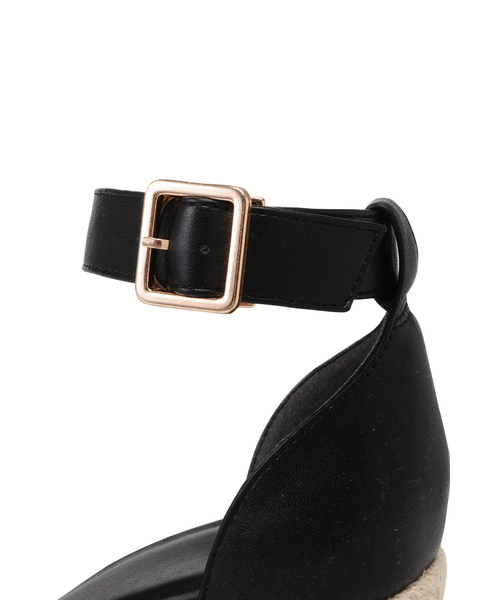 EGOIST（エゴイスト）の「ヴィンテージストライプウェッジサンダル（サンダル・レディース・ブラック/ベージュ・SMALL/MEDIUM/LARGE）」の3枚目の写真