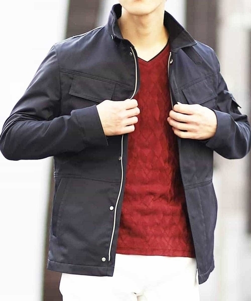 MK MICHEL KLEIN HOMME (エムケーミッシェルクランオム)の「【ミリタリーブルゾン】ソロテックスチノ(ブルゾン・メンズ・カーキ/ネイビー/アイボリー・46/48/51)」の3枚目の写真