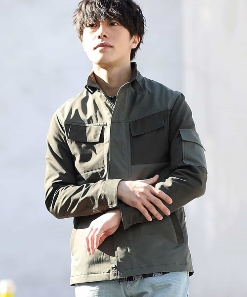 MK MICHEL KLEIN HOMME (エムケーミッシェルクランオム)の「【ミリタリーブルゾン】ソロテックスチノ(ブルゾン・メンズ・カーキ/ネイビー/アイボリー・46/48/51)」の4枚目の写真