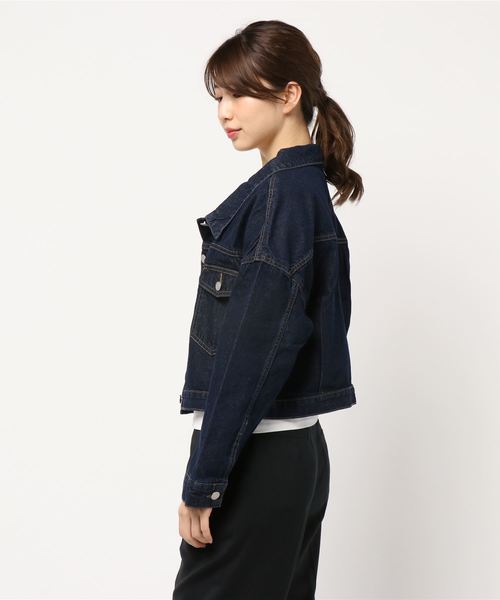 KOBE LETTUCE(コウベレタス)の「ショート丈ゆるGジャン(デニムジャケット・レディース・ライトブルー/インディゴブルー/ブルー・FREE)」の7枚目の写真