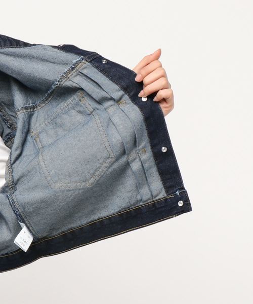 KOBE LETTUCE(コウベレタス)の「ショート丈ゆるGジャン(デニムジャケット・レディース・ライトブルー/インディゴブルー/ブルー・FREE)」の6枚目の写真