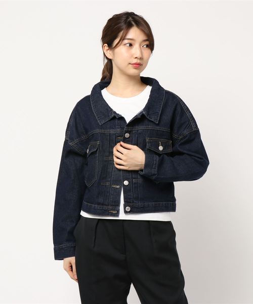 KOBE LETTUCE(コウベレタス)の「ショート丈ゆるGジャン(デニムジャケット・レディース・ライトブルー/インディゴブルー/ブルー・FREE)」の9枚目の写真