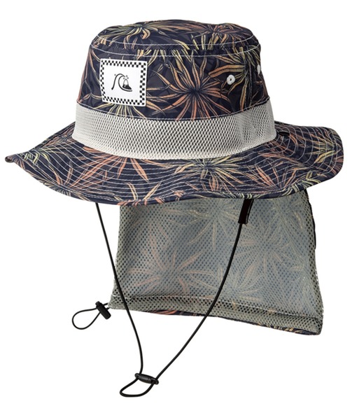 Quiksilver(クイックシルバー)の「BOY UV WATER HAT PRT/クイックシルバー キッズ 帽子 ハット サーフハット(ハット・キッズ・ブラック/ブルー/カモフラージュ・FREE)」の1枚目の写真