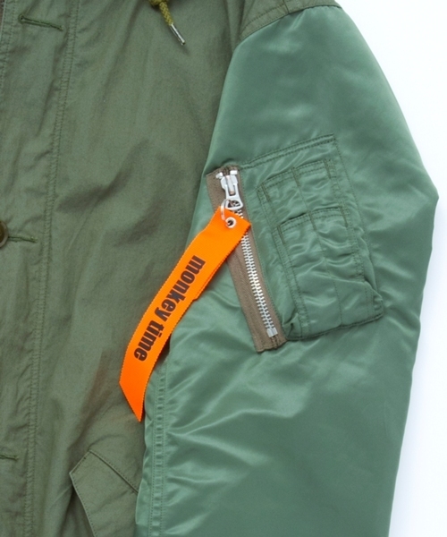 MONKEY TIME（モンキータイム）の「MT∴ タイプライターモッズ+MA-1 コート§（モッズコート・メンズ・オリーブ・MEDIUM/SMALL/X-LARGE/LARGE）」の7枚目の写真