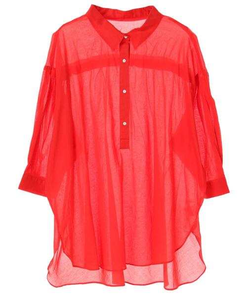 Editt by YECCA VECCA（エディットバイイェッカヴェッカ）の「バックシャーリングシアーシャツ ●（シャツ/ブラウス・レディース・ホワイト/ブラック/レッド/イエロー・FREE）」の7枚目の写真