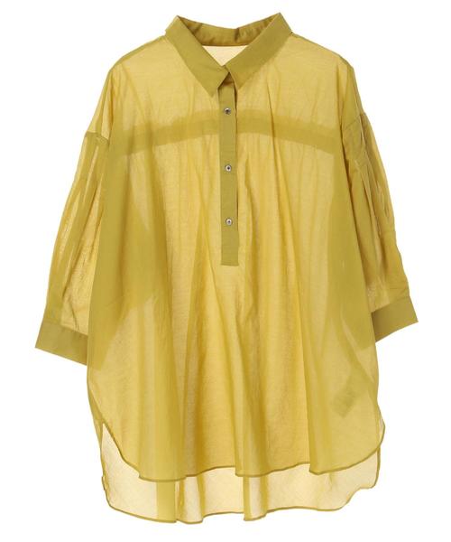 Editt by YECCA VECCA（エディットバイイェッカヴェッカ）の「バックシャーリングシアーシャツ ●（シャツ/ブラウス・レディース・ホワイト/ブラック/レッド/イエロー・FREE）」の8枚目の写真