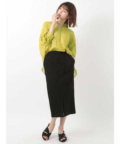 Editt by YECCA VECCA（エディットバイイェッカヴェッカ）の「バックシャーリングシアーシャツ ●（シャツ/ブラウス・レディース・ホワイト/ブラック/レッド/イエロー・FREE）」の9枚目の写真