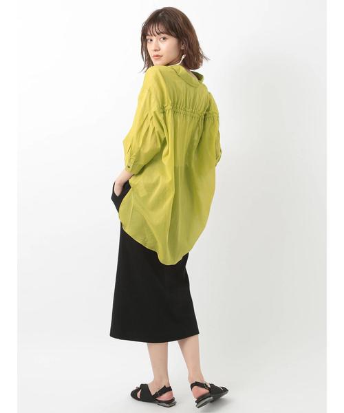 Editt by YECCA VECCA（エディットバイイェッカヴェッカ）の「バックシャーリングシアーシャツ ●（シャツ/ブラウス・レディース・ホワイト/ブラック/レッド/イエロー・FREE）」の11枚目の写真