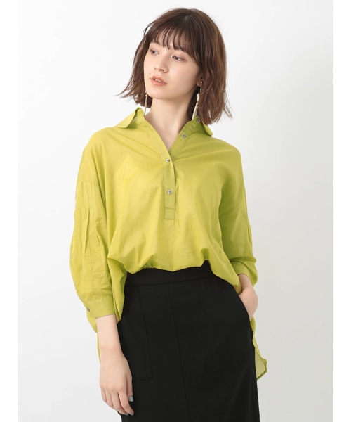 Editt by YECCA VECCA（エディットバイイェッカヴェッカ）の「バックシャーリングシアーシャツ ●（シャツ/ブラウス・レディース・ホワイト/ブラック/レッド/イエロー・FREE）」の3枚目の写真