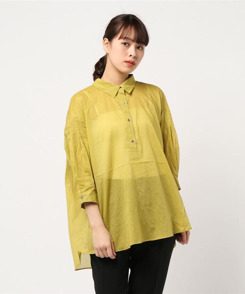 Editt by YECCA VECCA（エディットバイイェッカヴェッカ）の「バックシャーリングシアーシャツ ●（シャツ/ブラウス・レディース・ホワイト/ブラック/レッド/イエロー・FREE）」の13枚目の写真