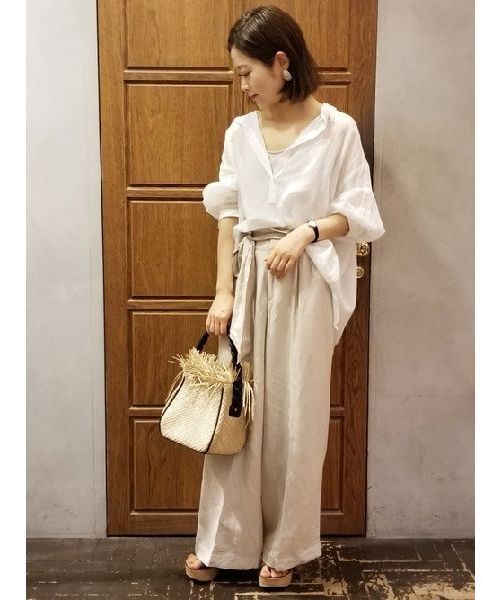 Editt by YECCA VECCA（エディットバイイェッカヴェッカ）の「バックシャーリングシアーシャツ ●（シャツ/ブラウス・レディース・ホワイト/ブラック/レッド/イエロー・FREE）」の18枚目の写真