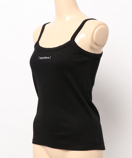 KOBE LETTUCE(コウベレタス)の「ちびロゴ刺繍リブキャミソール(キャミソール・レディース・ブラック/ベージュ/オフホワイト/ピンクベージュ・FREE)」の6枚目の写真