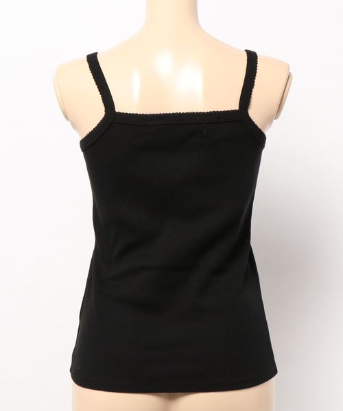 KOBE LETTUCE(コウベレタス)の「ちびロゴ刺繍リブキャミソール(キャミソール・レディース・ブラック/ベージュ/オフホワイト/ピンクベージュ・FREE)」の5枚目の写真