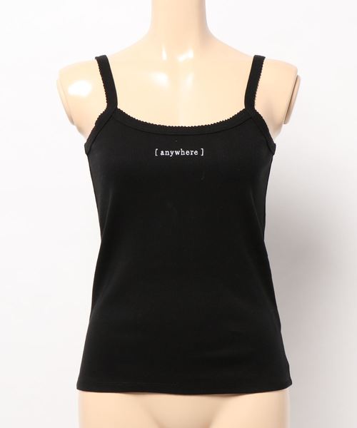 KOBE LETTUCE(コウベレタス)の「ちびロゴ刺繍リブキャミソール(キャミソール・レディース・ブラック/ベージュ/オフホワイト/ピンクベージュ・FREE)」の7枚目の写真