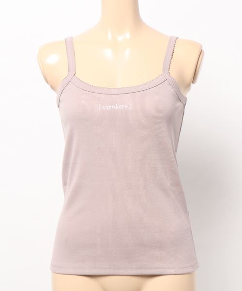 KOBE LETTUCE(コウベレタス)の「ちびロゴ刺繍リブキャミソール(キャミソール・レディース・ブラック/ベージュ/オフホワイト/ピンクベージュ・FREE)」の8枚目の写真