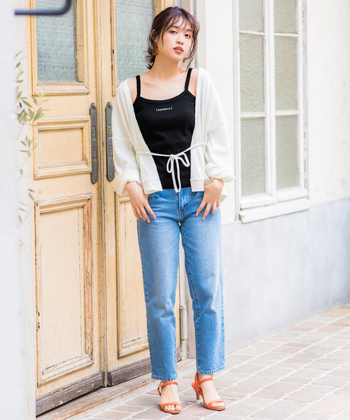 KOBE LETTUCE(コウベレタス)の「ちびロゴ刺繍リブキャミソール(キャミソール・レディース・ブラック/ベージュ/オフホワイト/ピンクベージュ・FREE)」の11枚目の写真