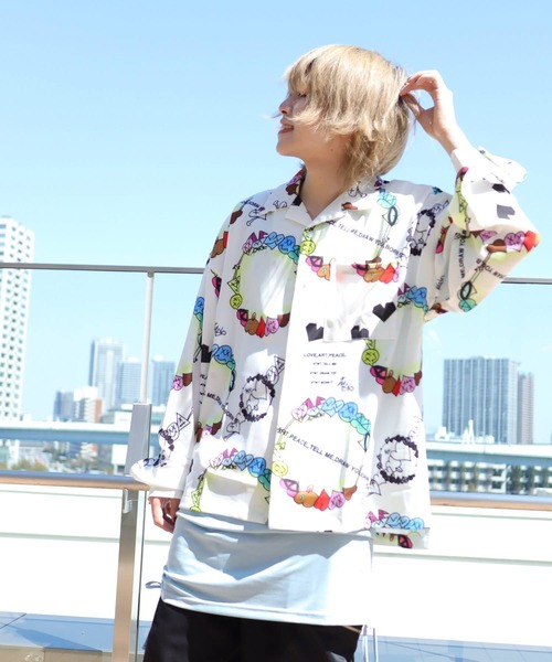 AFYF(エーエフワイエフ)の「【ビッグシルエット】AFYF GRAPHIC INCJET SHIRT/オーバーサイズ グラフィック オープンカラーインクジェットシャツ(シャツ/ブラウス)」|その他3