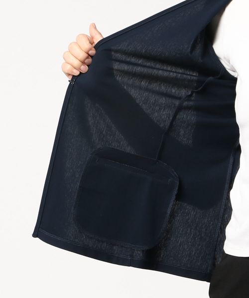 A/C DESIGN BY ALPHA CUBIC（エーシーデザインバイアルファキュービック）の「ノーカラージャケット（ノーカラージャケット・レディース・ライトグレー/ブラック/ネイビー・M size/L size）」の6枚目の写真