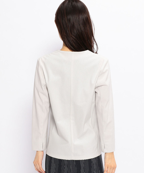 A/C DESIGN BY ALPHA CUBIC（エーシーデザインバイアルファキュービック）の「ノーカラージャケット（ノーカラージャケット・レディース・ライトグレー/ブラック/ネイビー・M size/L size）」の21枚目の写真