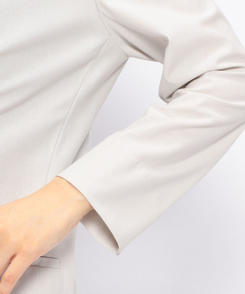 A/C DESIGN BY ALPHA CUBIC（エーシーデザインバイアルファキュービック）の「ノーカラージャケット（ノーカラージャケット・レディース・ライトグレー/ブラック/ネイビー・M size/L size）」の18枚目の写真