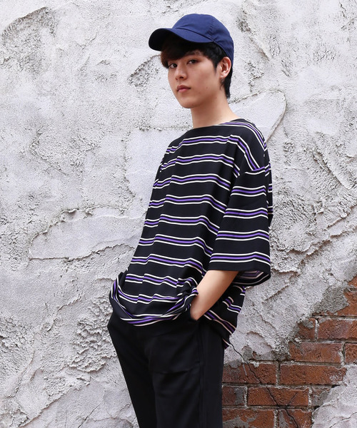 revertical(リバーティカル)の「ボーダー柄 ビッグシルエット Tシャツ(Tシャツ/カットソー・メンズ・ホワイト/ブラック/ネイビー・M/L)」の20枚目の写真