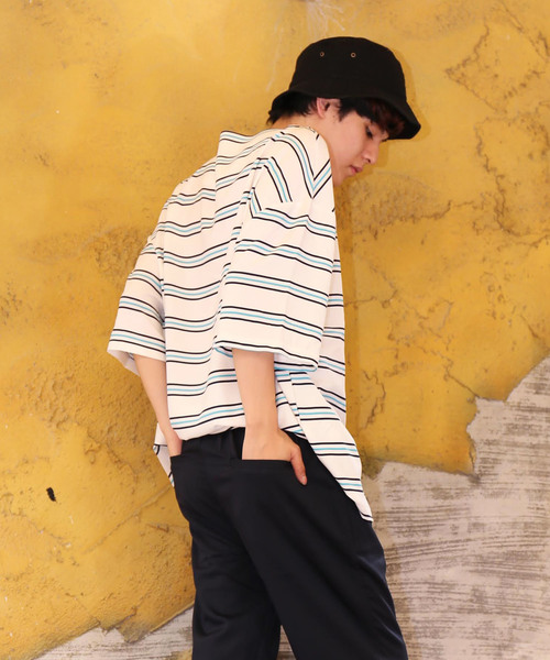 revertical(リバーティカル)の「ボーダー柄 ビッグシルエット Tシャツ(Tシャツ/カットソー・メンズ・ホワイト/ブラック/ネイビー・M/L)」の17枚目の写真