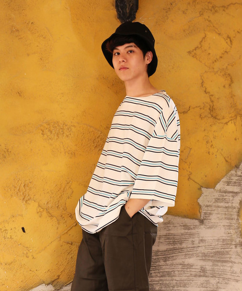 revertical(リバーティカル)の「ボーダー柄 ビッグシルエット Tシャツ(Tシャツ/カットソー・メンズ・ホワイト/ブラック/ネイビー・M/L)」の10枚目の写真
